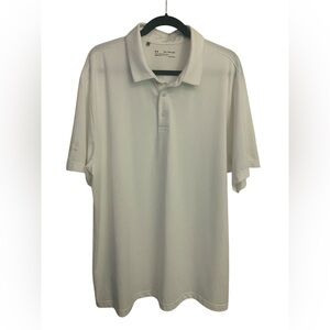 Under Armour White Polo Shirt Relaxed Fit GUC XXL